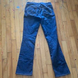 Y2K low rise Silver Jeans Women's Dark Blue Boot flare Cut Jeans